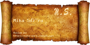 Mika Sára névjegykártya
